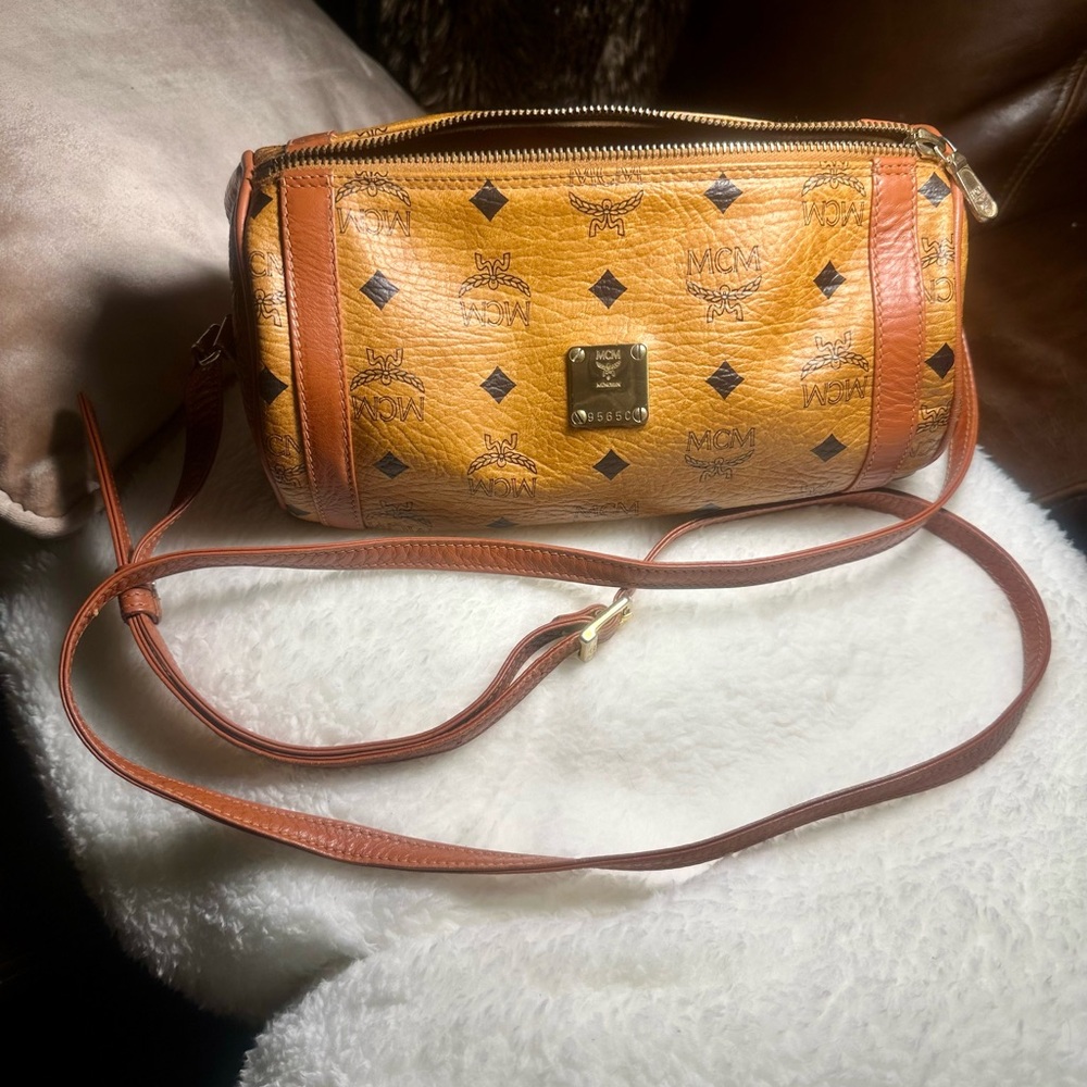 MCM Tan Leather Crossbody Bag